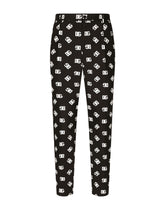 Poplin pants with DG logo print -  | Dolce & Gabbana