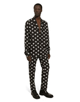 Poplin pants with DG logo print -  | Dolce & Gabbana