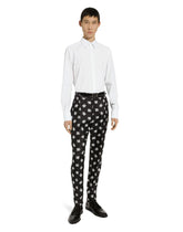 Silk twill pants with DG Monogram print -  | Dolce & Gabbana
