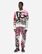 Inlaid wool and cashmere round-neck sweater -  | Dolce &amp; Gabbana