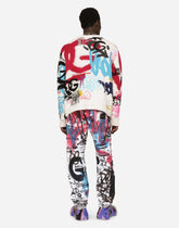 Inlaid wool and cashmere round-neck sweater -  | Dolce &amp; Gabbana