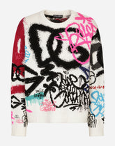 Inlaid wool and cashmere round-neck sweater -  | Dolce &amp; Gabbana