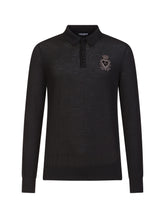 Cashmere polo neck with heraldic patch -  | Dolce & Gabbana