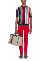 Round-neck silk sweater with intarsia and DG embroidery -  | Dolce &amp; Gabbana