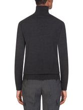 Wool turtle-neck sweater with DG embroidery -  | Dolce &amp; Gabbana