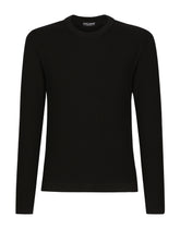 Round-neck fine-rib wool sweater -  | Dolce & Gabbana
