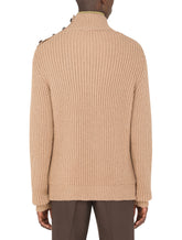 Turtle-neck sweater in camel wool -  | Dolce &amp; Gabbana