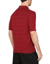 Silk jacquard polo shirt with DG logo -  | Dolce &amp; Gabbana