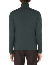 High-neck sweater in cashmere and silk -  | Dolce &amp; Gabbana