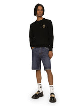Crewneck wool sweater with embroidery -  | Dolce &amp; Gabbana