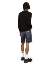 Crewneck wool sweater with embroidery -  | Dolce &amp; Gabbana