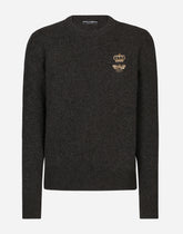 Wool round-neck sweater with embroidery -  | Dolce &amp; Gabbana