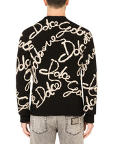 Cashmere round-neck sweater with Dolce&amp;Gabbana embroidery -  | Dolce &amp; Gabbana