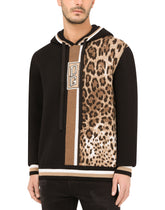 Hooded wool sweater with patch embellishment -  | Dolce & Gabbana