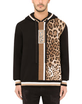 Hooded wool sweater with patch embellishment -  | Dolce & Gabbana