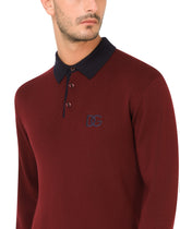 Wool polo-shirt with DG embroidery -  | Dolce &amp; Gabbana