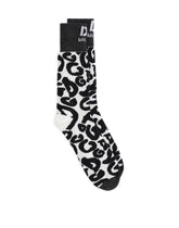 Stretch cotton socks with jacquard DG logo -  | Dolce & Gabbana