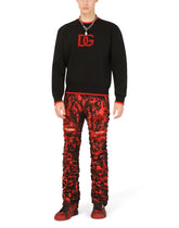 Jacquard round-neck sweater with DG logo -  | Dolce & Gabbana