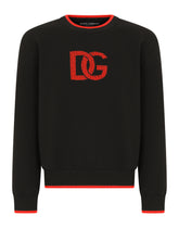 Jacquard round-neck sweater with DG logo -  | Dolce & Gabbana