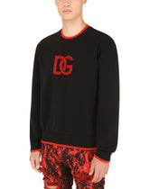 Jacquard round-neck sweater with DG logo -  | Dolce & Gabbana