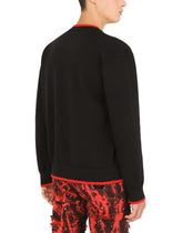 Jacquard round-neck sweater with DG logo -  | Dolce & Gabbana