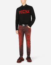 Round-neck wool sweater with intarsia -  | Dolce &amp; Gabbana