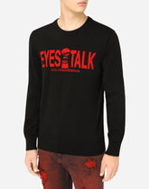 Round-neck wool sweater with intarsia -  | Dolce &amp; Gabbana