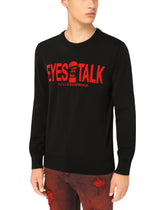 Round-neck wool sweater with intarsia -  | Dolce & Gabbana