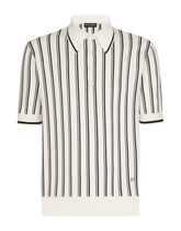 Inlaid silk sweater with DG patch -  | Dolce & Gabbana