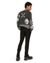 Round-neck virgin wool jacquard sweater -  | Dolce & Gabbana