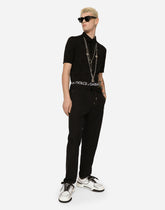 Silk jacquard polo-shirt with DG logo -  | Dolce &amp; Gabbana