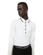 Cotton polo-shirt with DG patch -  | Dolce & Gabbana