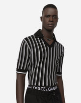 Silk jacquard polo-shirt with DG patch -  | Dolce &amp; Gabbana