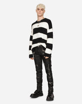 Round-neck alpaca wool sweater with DG patch -  | Dolce & Gabbana