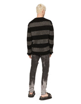 Round-neck striped cashmere sweater with DG patch -  | Dolce & Gabbana
