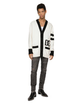 Virgin wool cardigan with DG logo -  | Dolce &amp; Gabbana