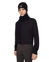 Knit cashmere hat with branded plate -  | Dolce & Gabbana