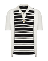 Mixed-yarn polo-shirt with DG patch -  | Dolce & Gabbana
