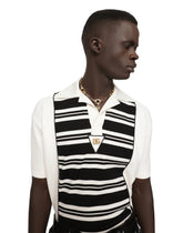 Mixed-yarn polo-shirt with DG patch -  | Dolce & Gabbana