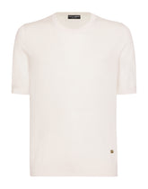 Short-sleeved round-neck sweater with DG logo -  | Dolce &amp; Gabbana
