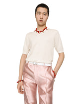 Short-sleeved round-neck sweater with DG logo -  | Dolce &amp; Gabbana