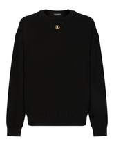 Cashmere round-neck sweater with DG logo -  | Dolce &amp; Gabbana