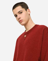 Crewneck cashmere sweater with DG logo -  | Dolce &amp; Gabbana