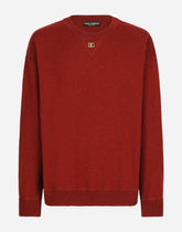 Crewneck cashmere sweater with DG logo -  | Dolce &amp; Gabbana