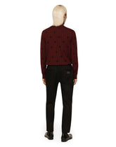 Wool turtle-neck sweater with flocked DG print -  | Dolce &amp; Gabbana