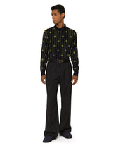 Wool sweater with flocked DG print -  | Dolce &amp; Gabbana