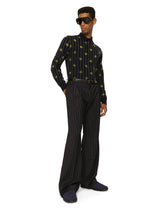 Wool sweater with flocked DG print -  | Dolce &amp; Gabbana