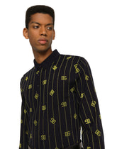 Wool sweater with flocked DG print -  | Dolce &amp; Gabbana