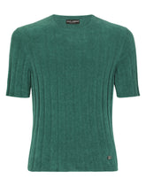 Ribbed round-neck sweater with DG hardware -  | Dolce & Gabbana