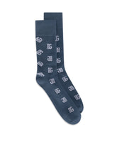 Stretch cotton jacquard socks with DG Monogram -  | Dolce & Gabbana